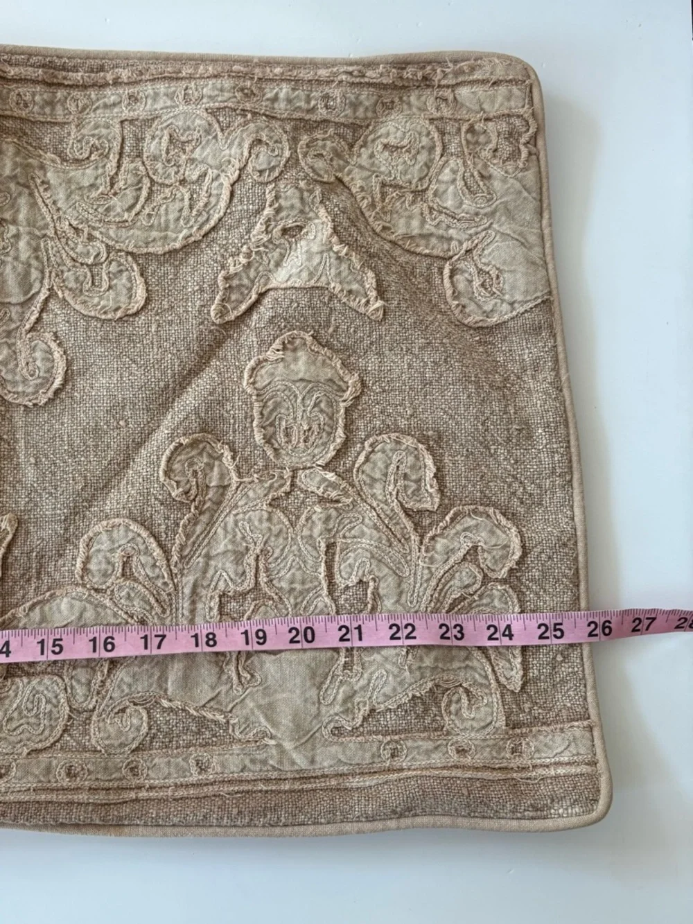 Pottery Barn || Linen‎ Blend Boho Pillow Sham Tan Brown